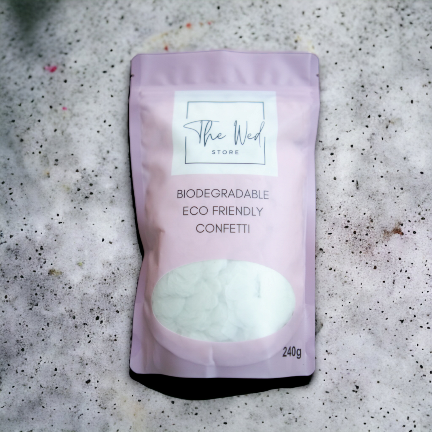 White biodegradable confetti hearts
30 guests (Bag only)