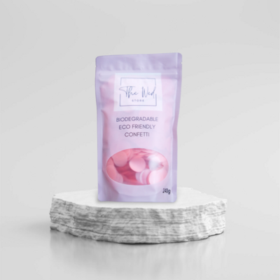 Pink biodegradable confetti 
30 guests (Circle bag only)