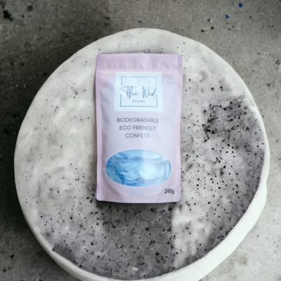 Blue biodegradable confetti circles
30 guests (Bag only)