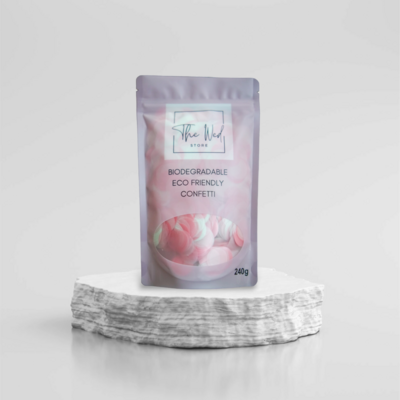 Baby pink biodegradable confetti circles
30 guests (Bag only)