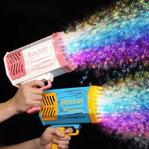 69 Hole LED Rocket Bubble Gun