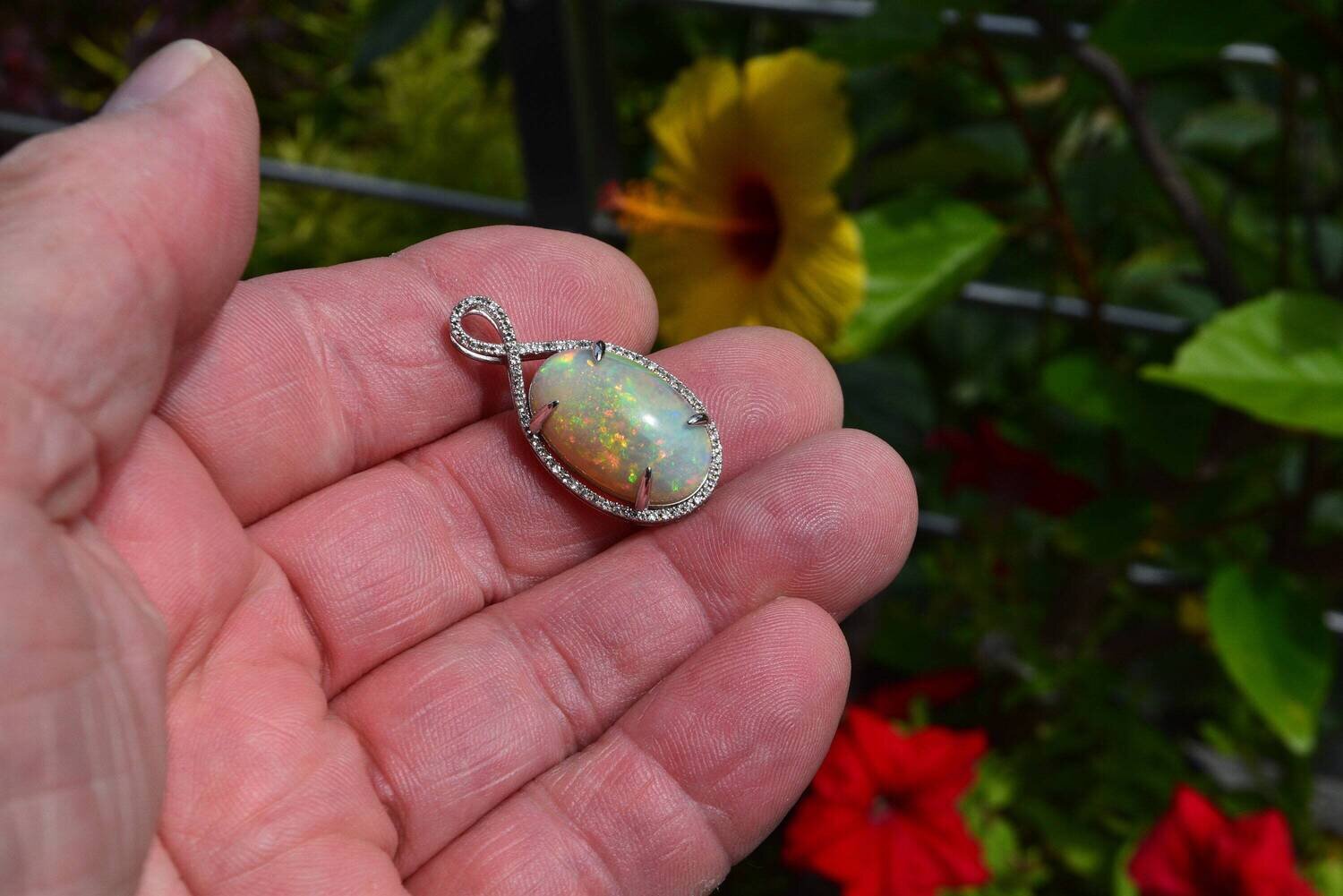11.5 cwt  Untreated Earth Mined Opal in Pendant . Independent  Master Valuer Appraisal: $2,500 BEFORE setting! See Video