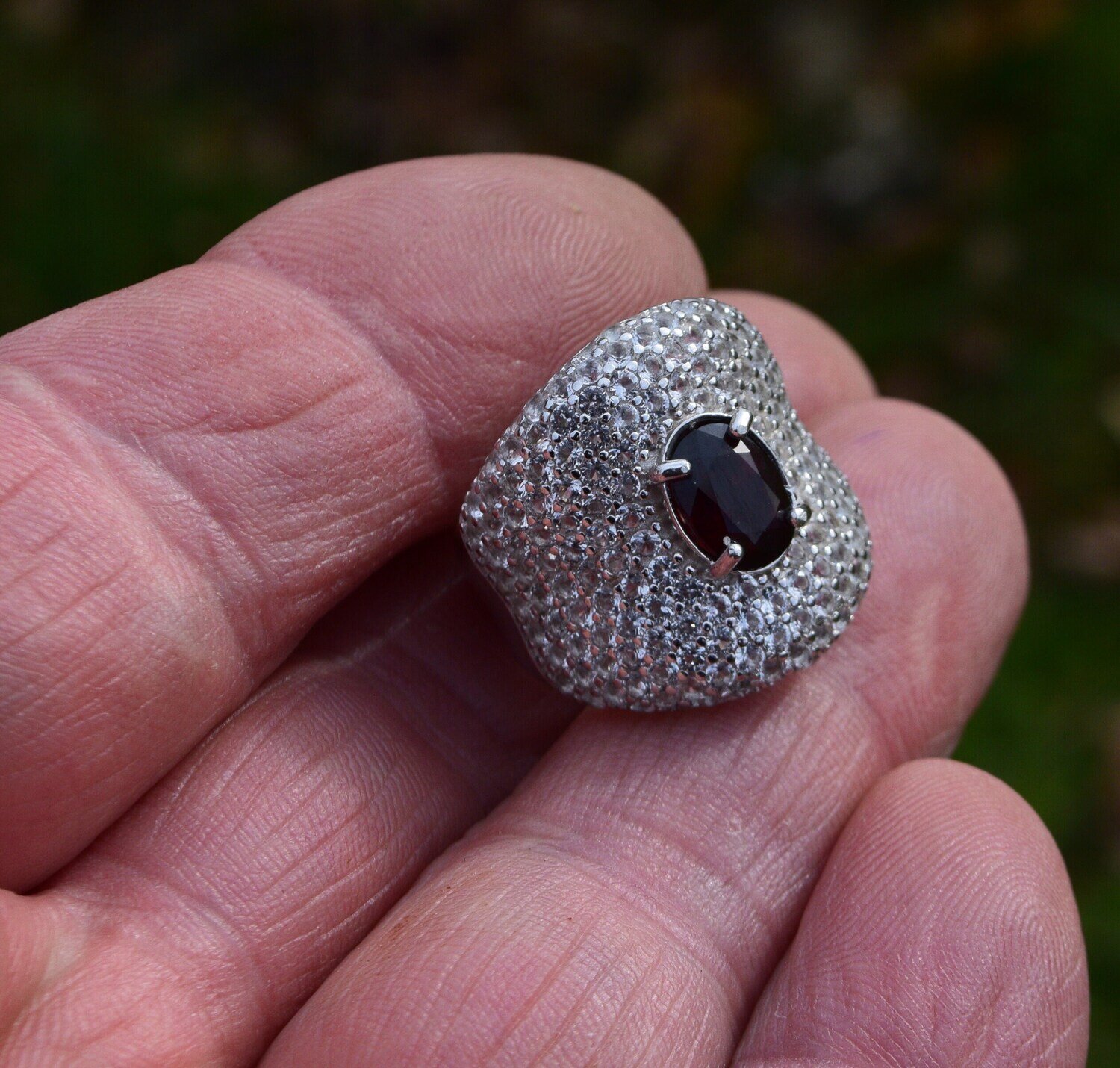 Size 7 Ring. Ruby 1.95 cwt Natural Earth Mined Ruby.   8.8 x 6.4 x 3.6 mm. July. See Video.