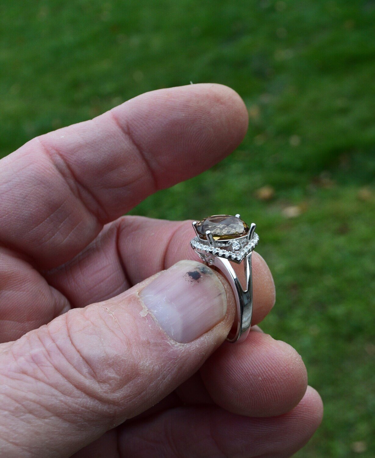 Ring Size 7  A  4.96 cwt. Natural Earth Mined Topaz Ring.   11.2x 9mm. Nov. Birthday.