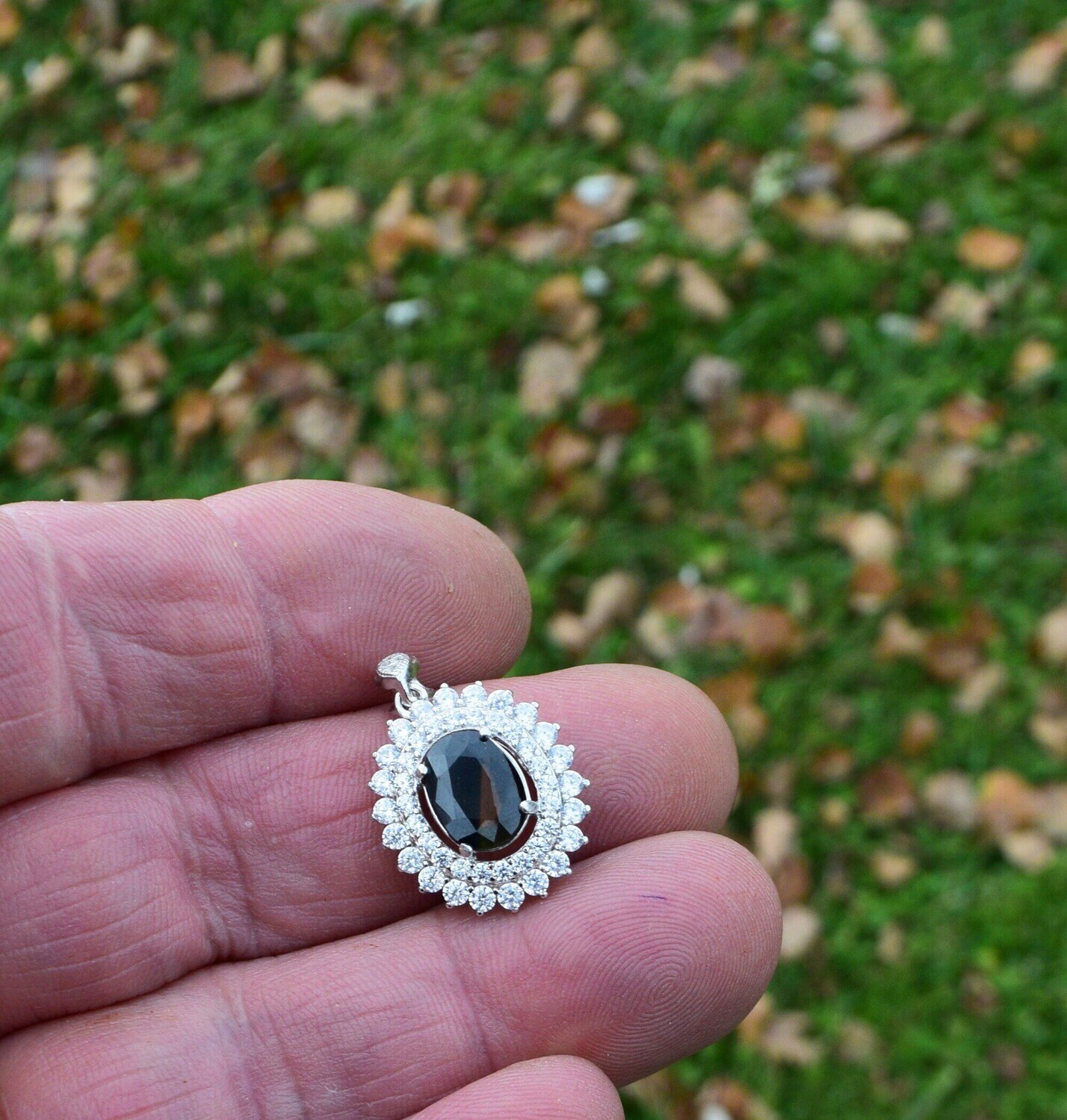 3.28 cwt. Natural Earth Mined Sapphire Pendant.  10.4 x 7.2 x 4.2 mm. September Birthday. See Video