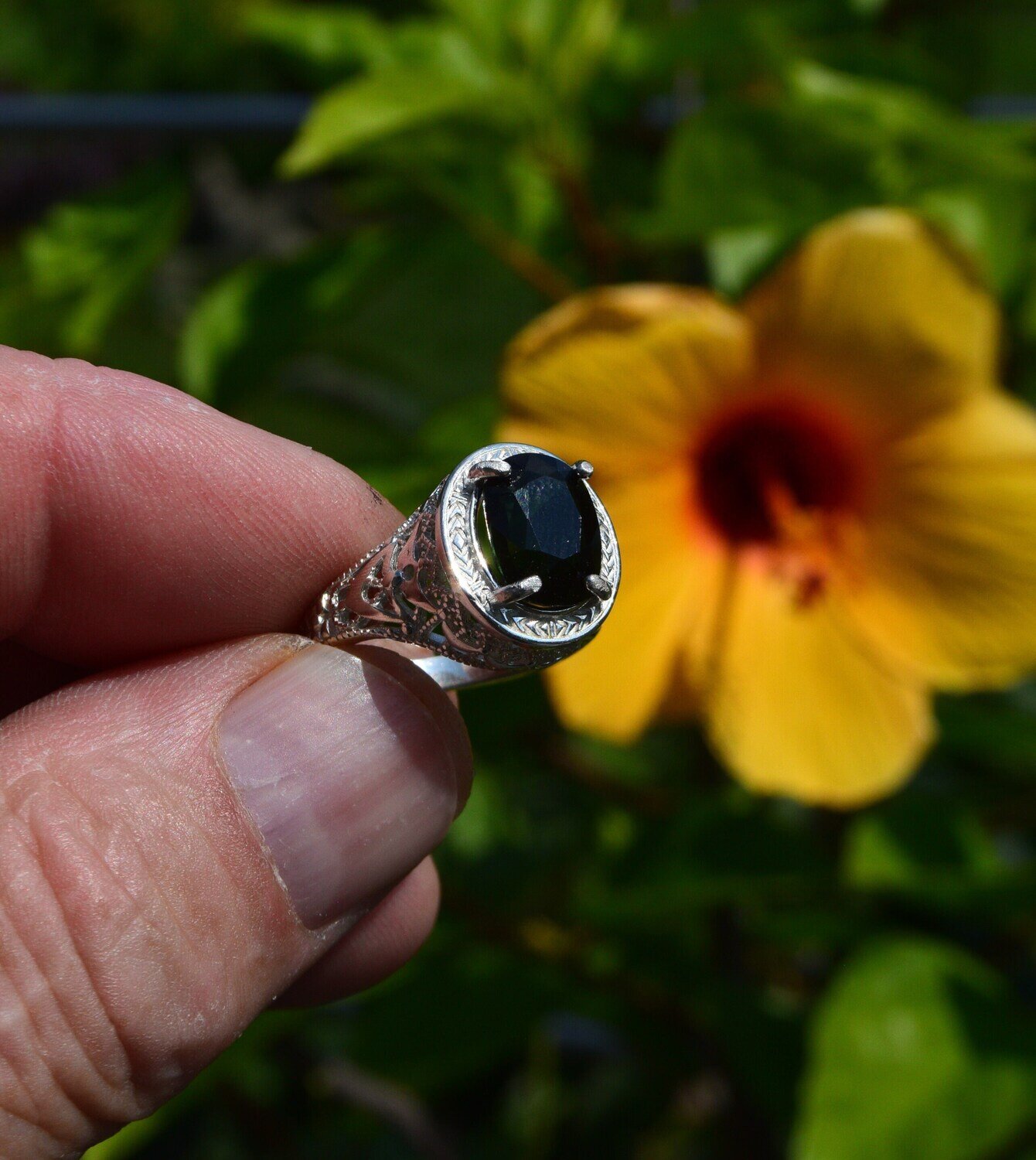 Size 8 Ring. Tourmaline, Approx. 4.45 cwt. Natural Earth Mined  October Birthday. See Video