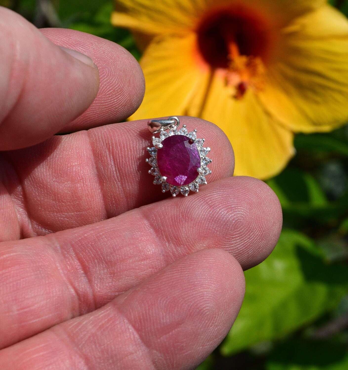 Ruby Pendant, Approx. 2.9  cwt. Natural Earth Mined . July Birthday. See Video