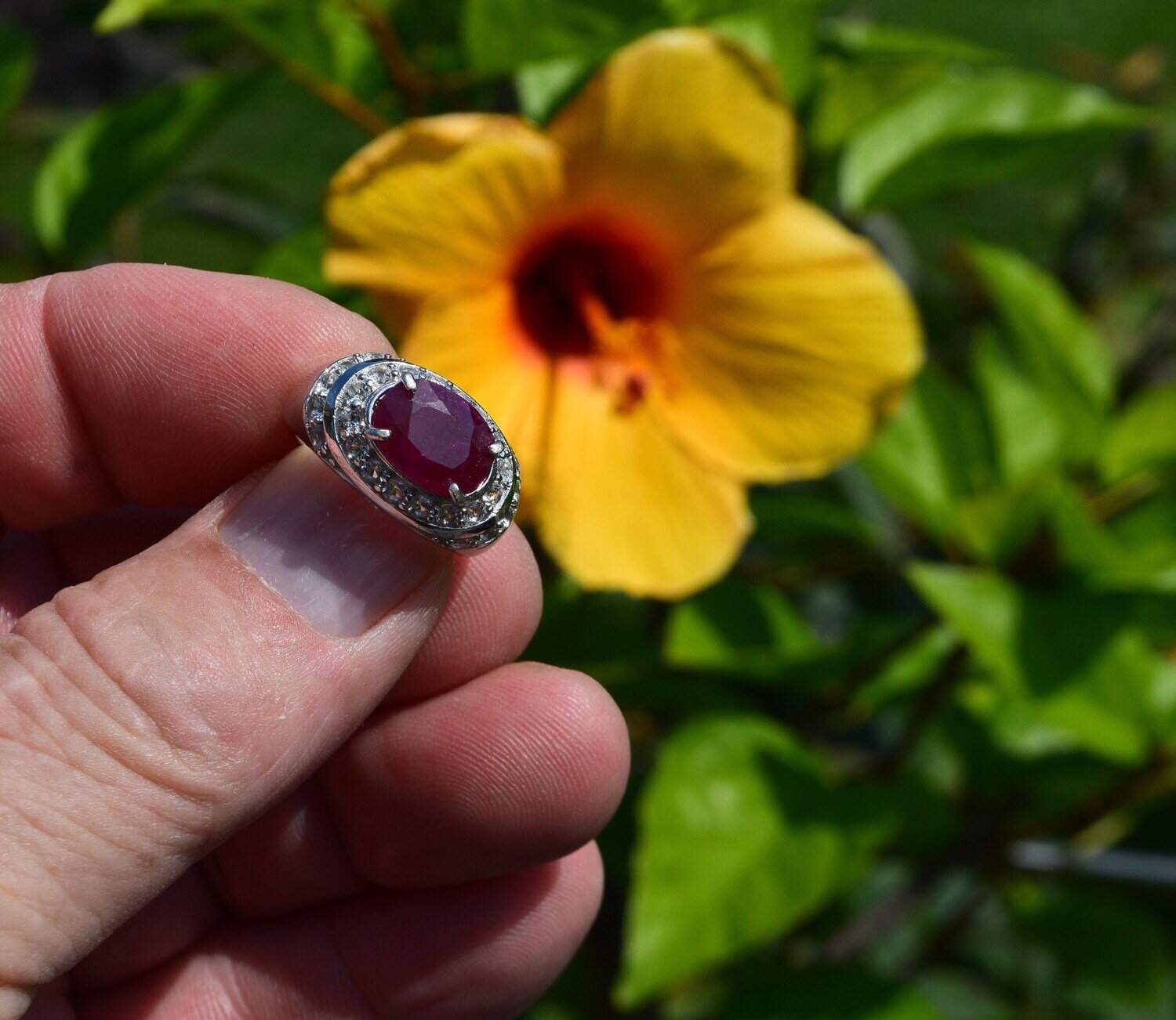 Size 7 Ring. Ruby, Approx. 2.55  cwt. Natural Earth Mined .  July Birthday. See Video.