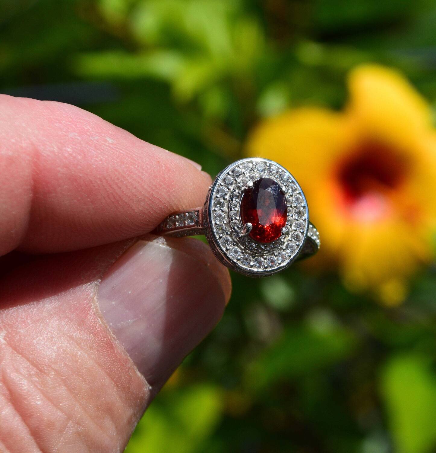 Size 7 Ring. Garnet Ring Spessartine, 1.72 cwt. Natural Earth Mined . January Birthday. See Video