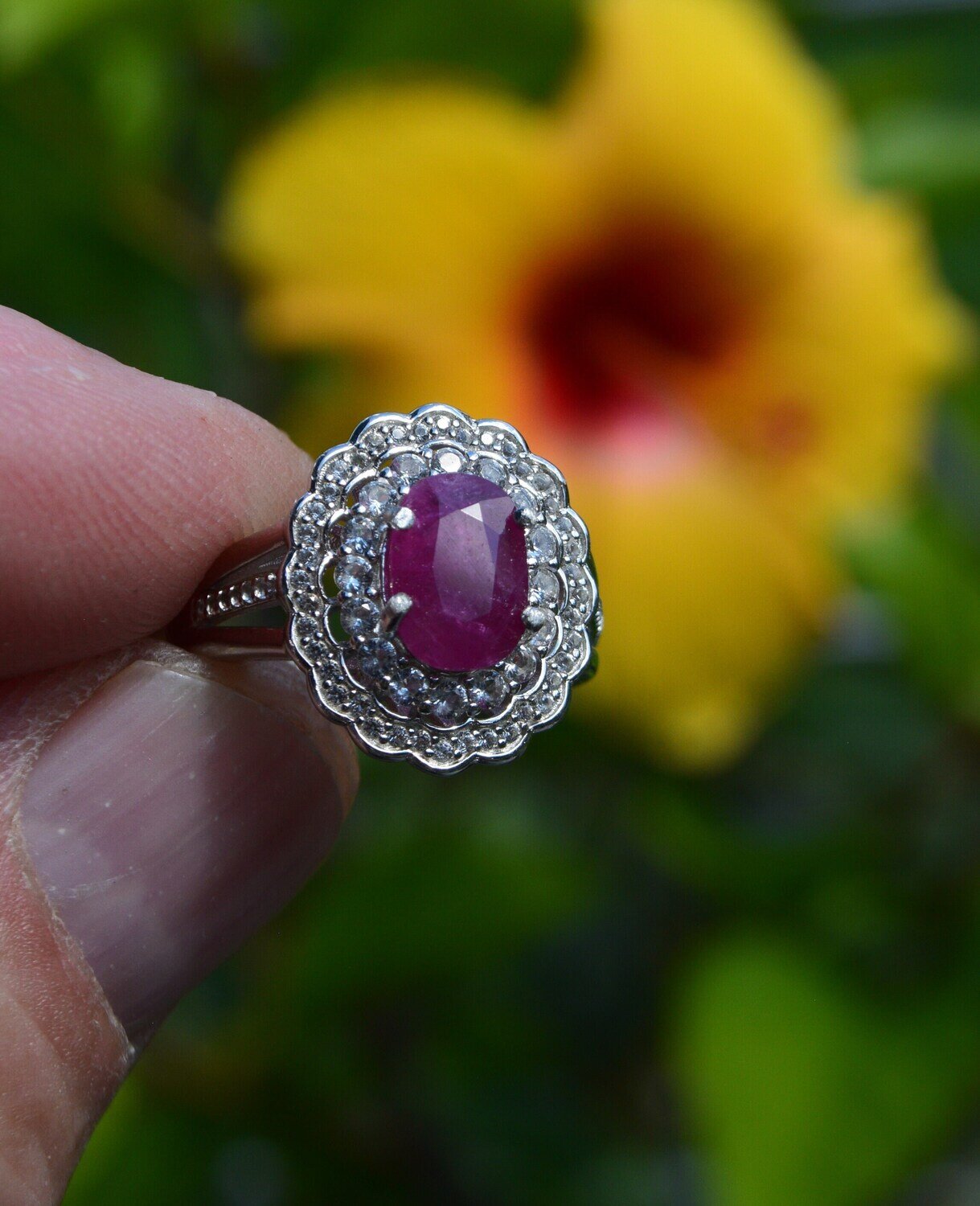 ON hold for Courtney. Ruby Ring Size 7, 1.93 cwt. Natural Earth Mined .July Birthday. See Video.