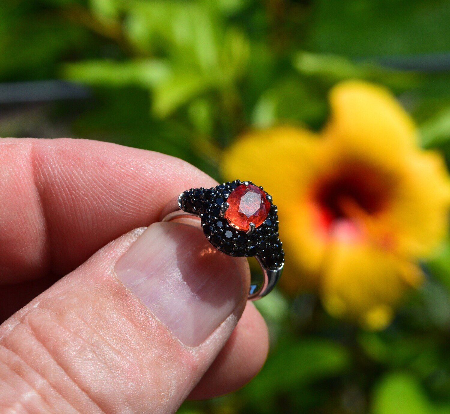 Size 7 Ring,  Orange Sapphire. 1.57cwt. Natural Earth Mined .  September Birthday. See Video