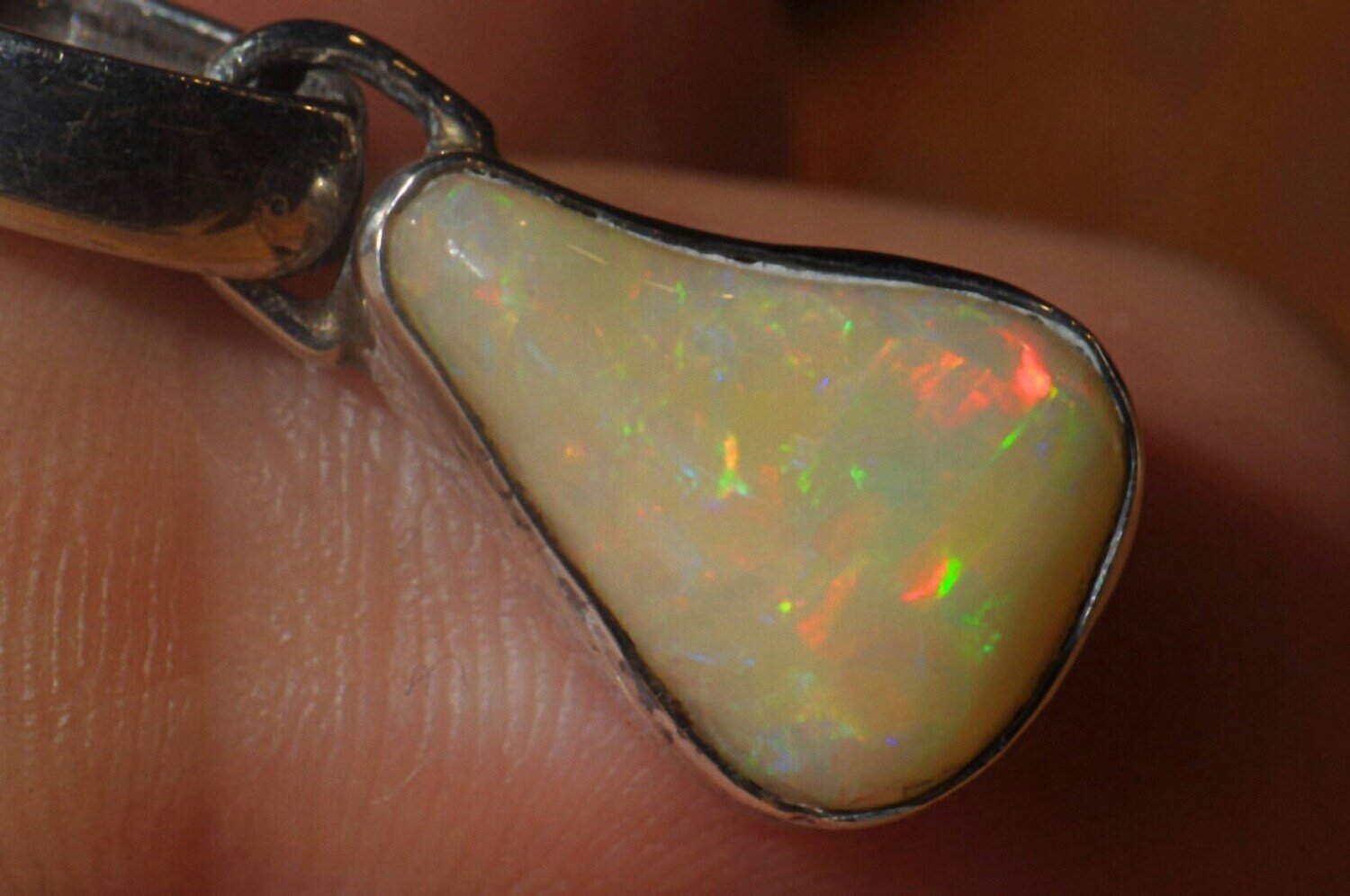 Opal Pendant. Approx. 20mm long. Natural Earth Mined Opal,  October Birthday
