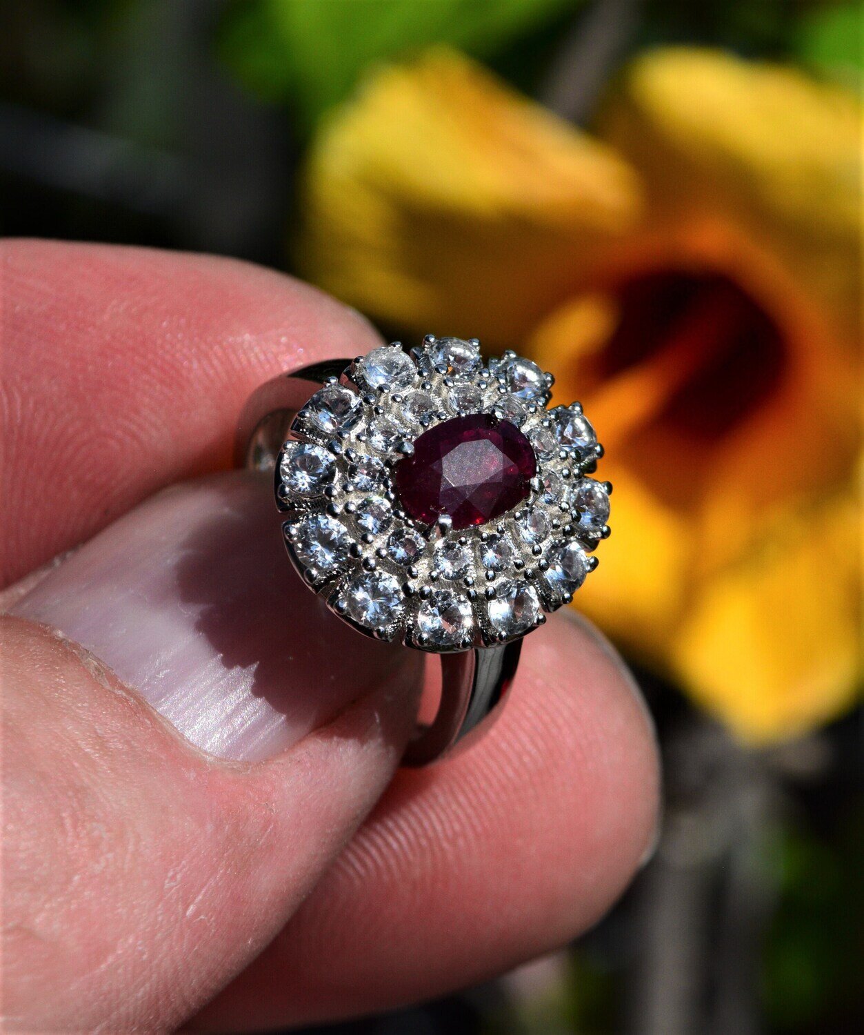 Size 7 Ring. Ruby: .75 cwt. Natural Earth Mined .July Birthday. See Video