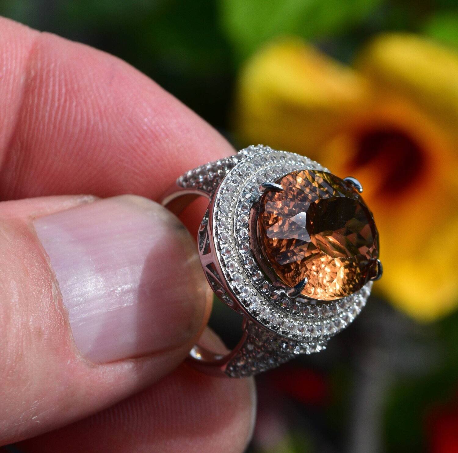 Size 7 Ring , Topaz, 14. cwt. Natural Earth Mined . November Birthstone. See Video