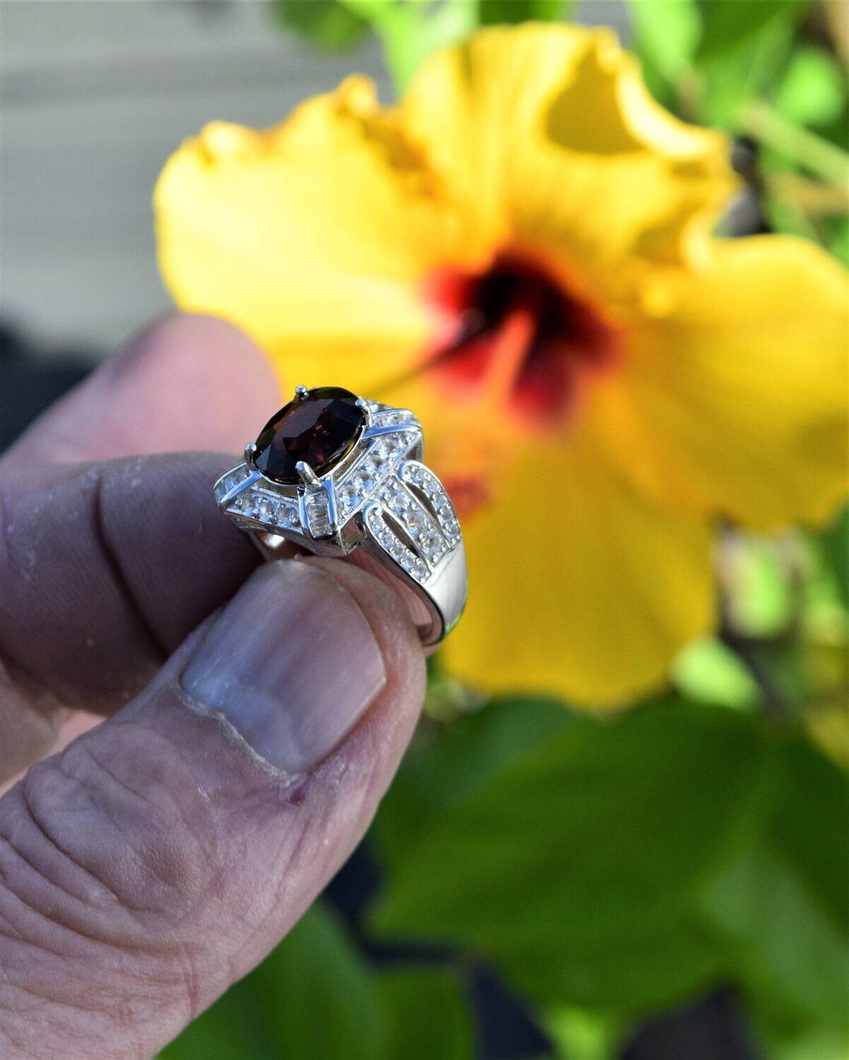 Size 7 Ring. Tourmaline 3.15 cwt. Natural Earth Mined .  October Birthday. See Video
