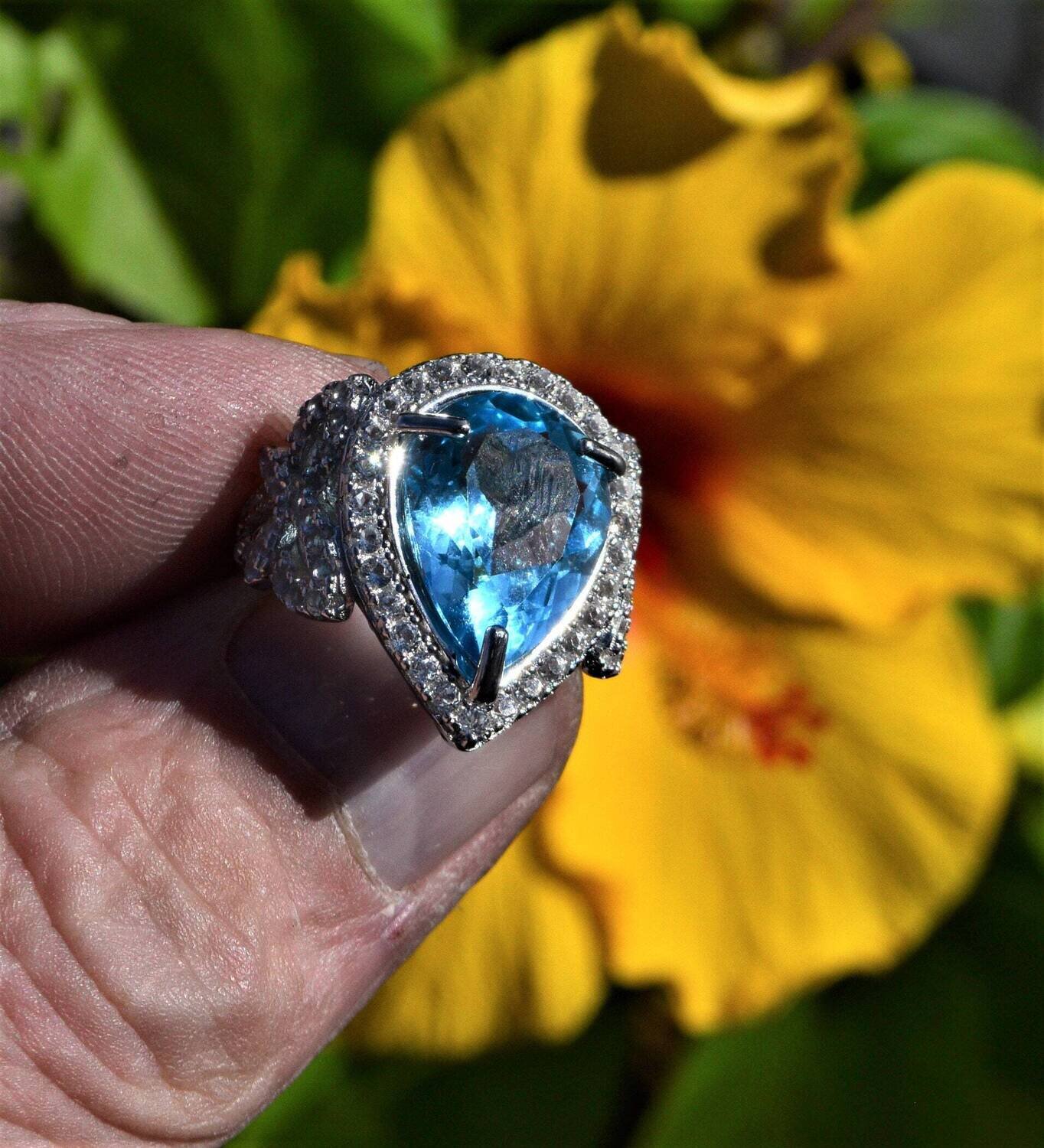 Size 7 Topaz Ring.  Topaz, 11.5 cwt. Earth Mined .