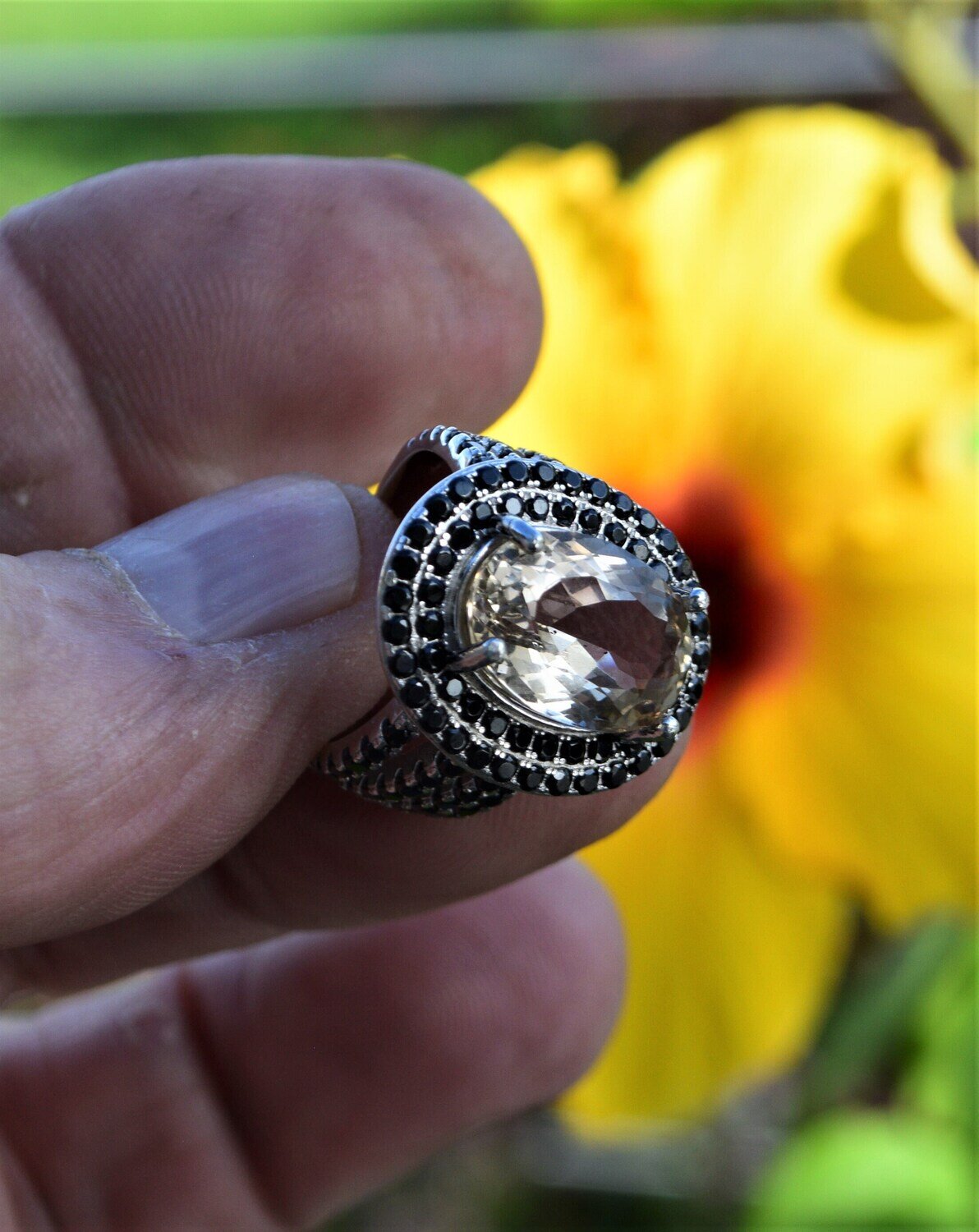 Size 7 Ring.  Light Yellow Topaz, 7.3 cwt. No Indications of Heating . See Video