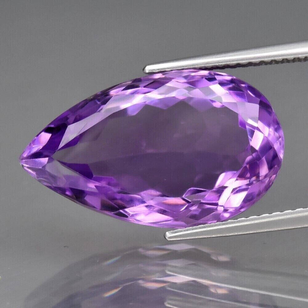 Amethyst, 10.65cwt.  Natural Earth Mined. 19.4x11.7x7.9mm. Unheated. February Birthday. Video