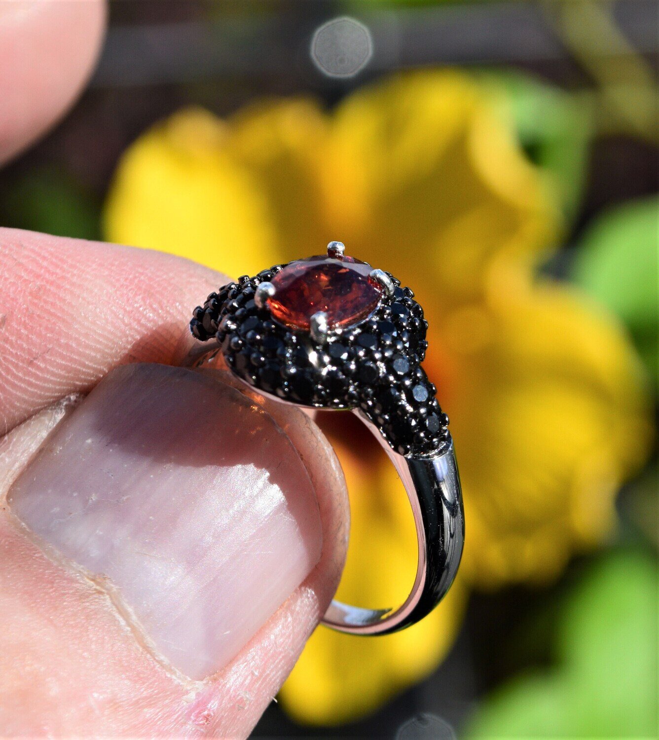 Size 10 Ring. Spessartite Garnet.  1.3cwt. Natural Earth Mined . 7.7x5.6 mm.