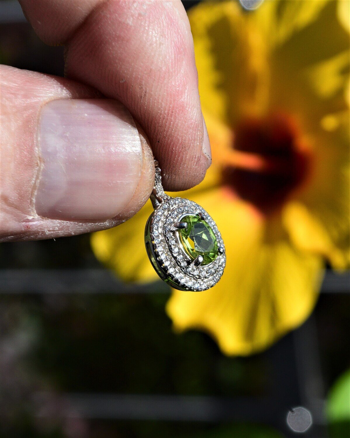 Peridot Pendant, Tarnish Resistant Coated Setting . Earth Mined . August  Birthday