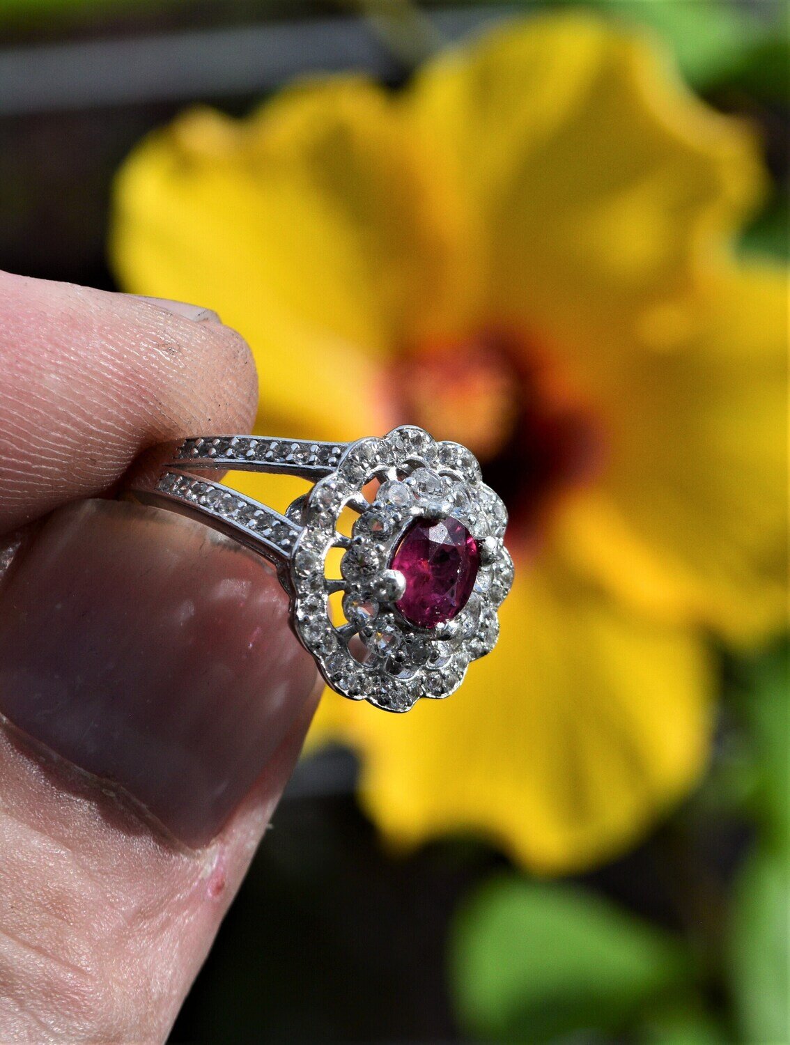 Ruby Ring Size 8. A .8cwt. Earth Mined .July Birthstone.  6x5mm. See Video