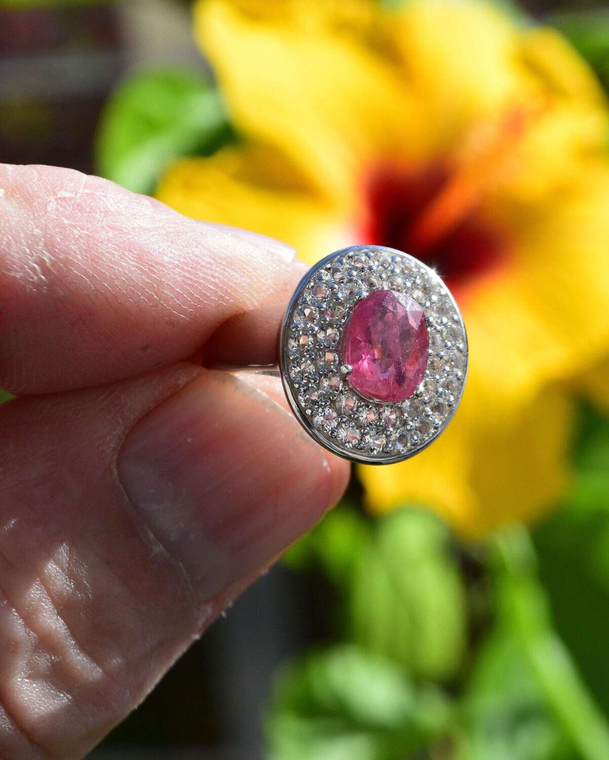 Size 7 Ring. Earth Mined  2.37 Orange/Red Sapphire set in ring. September  Birthday. See Video