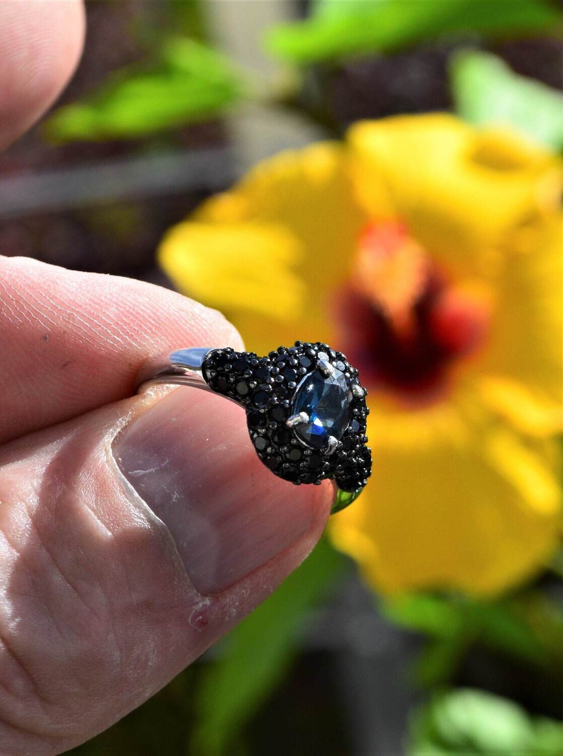 Size 10 Ring   Earth Mined Blue Sapphire set in ring . September  Birthday. See Video