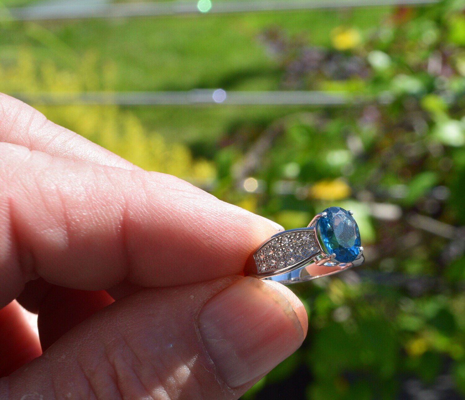 Size 7 Ring. Blue Topaz, 3.17cwt. Natural Earth Mined .  November Birthday. See Video