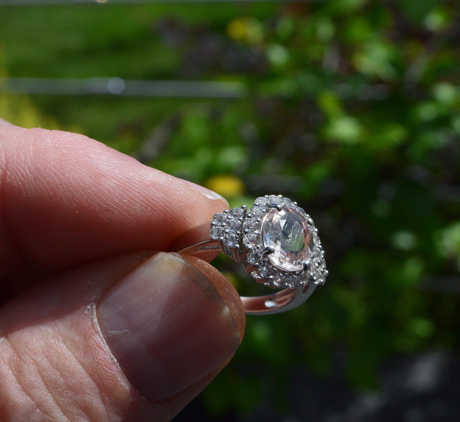 Size 7 Ring.  Morganite 1.82 cwt. Natural Earth Mined .  Appraised for $460. See Video