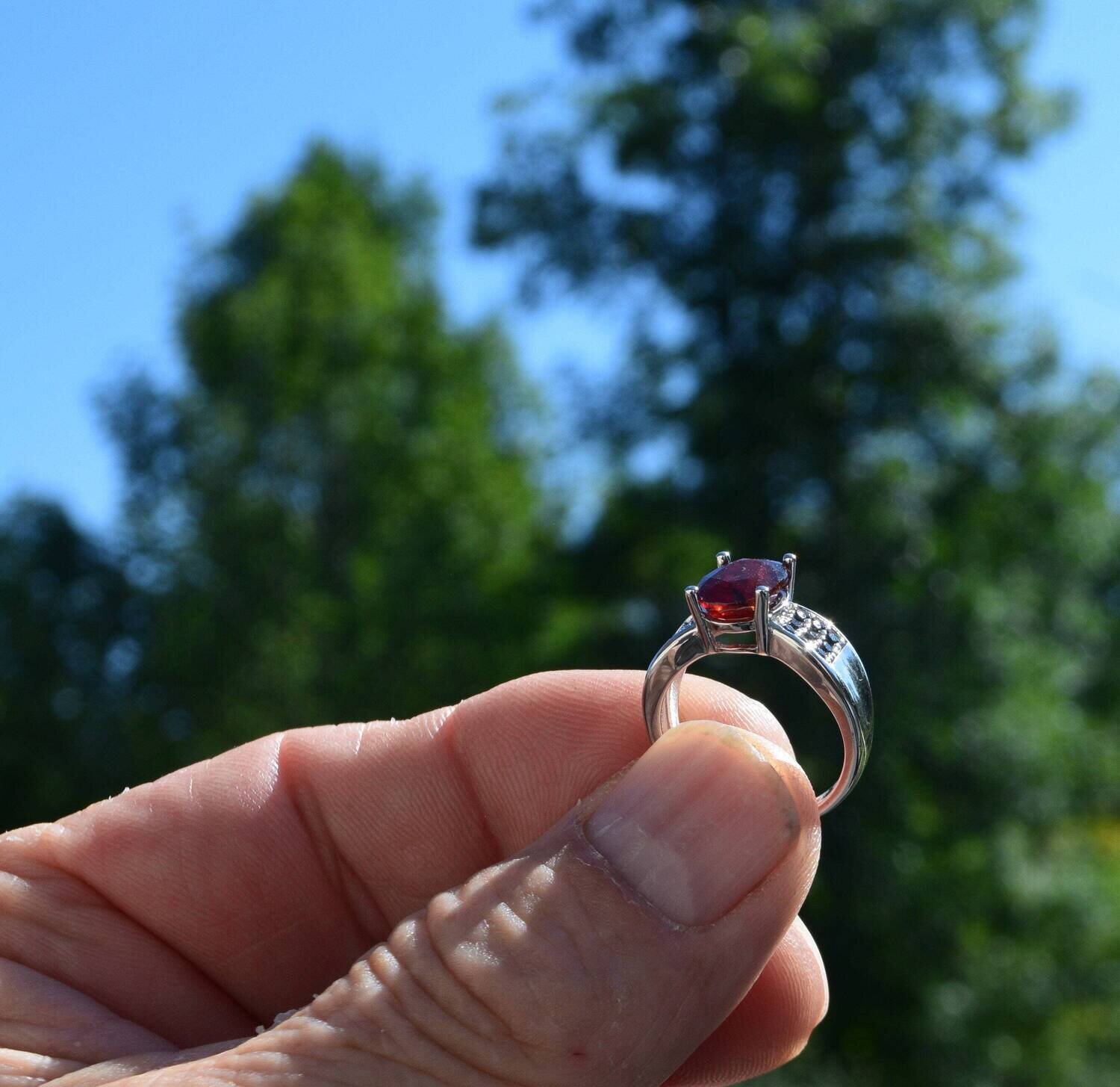 Size 7 Ring. Spessartite Ring . A 3.8 cwt. 9.6x7.7x5.mm.  January Birthstone . See  NOTE. See Video