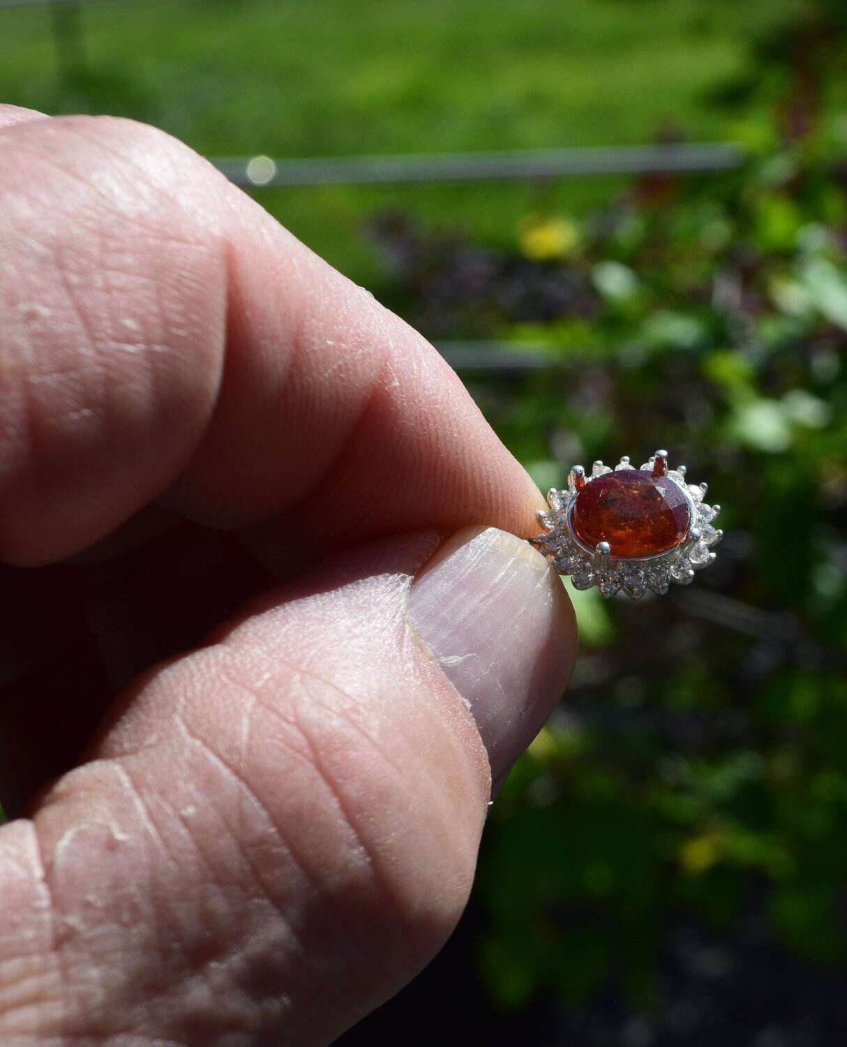 Spessartite Pendant  A 4.02 cwt. Earth Mined. January Birthstone .  9.3x7.8x5.2.  See NOTE.  See Video
