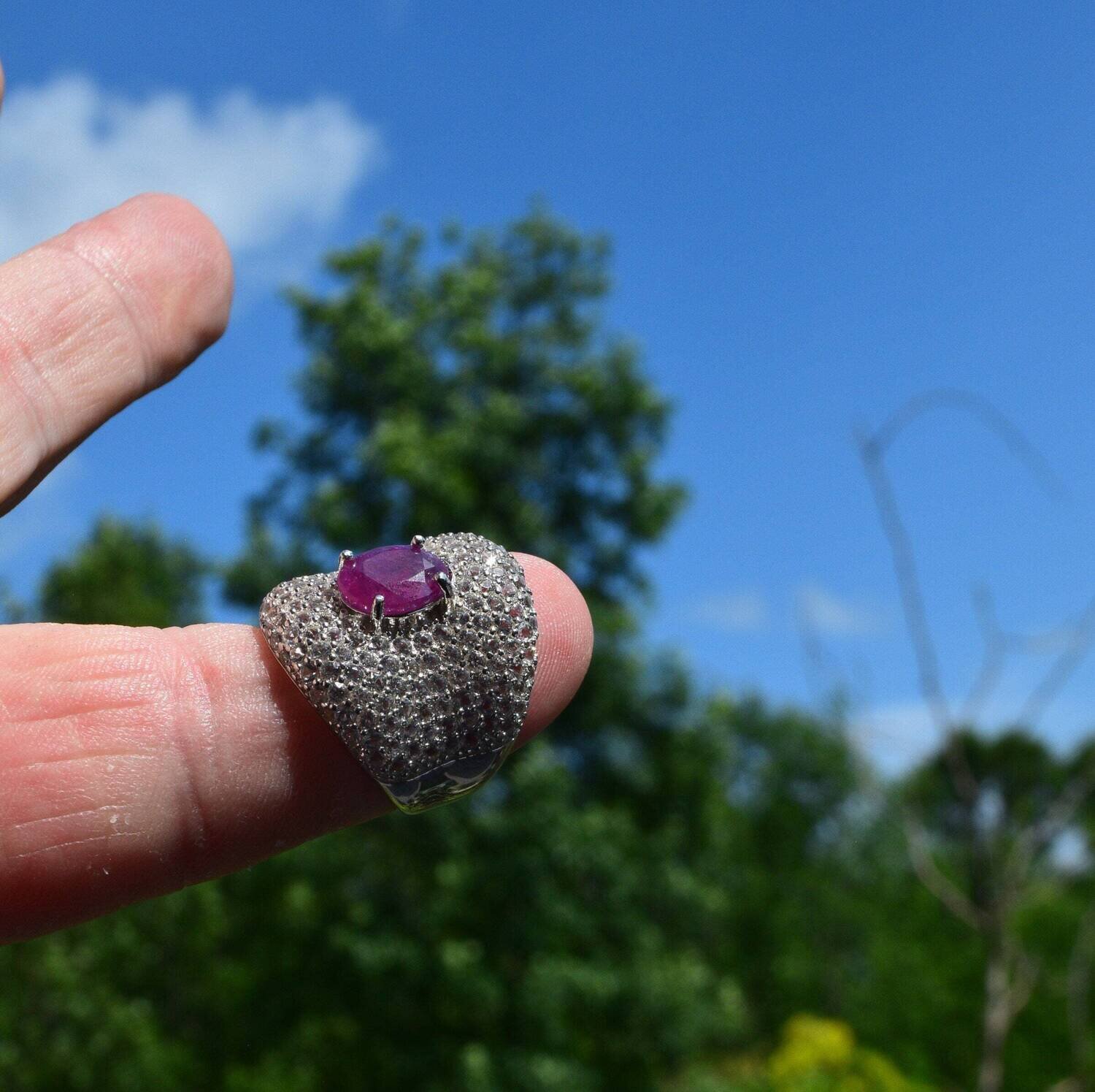 Size 7 Ring . Ruby. 3.03 cwt. Natural Earth Mined .  See Video