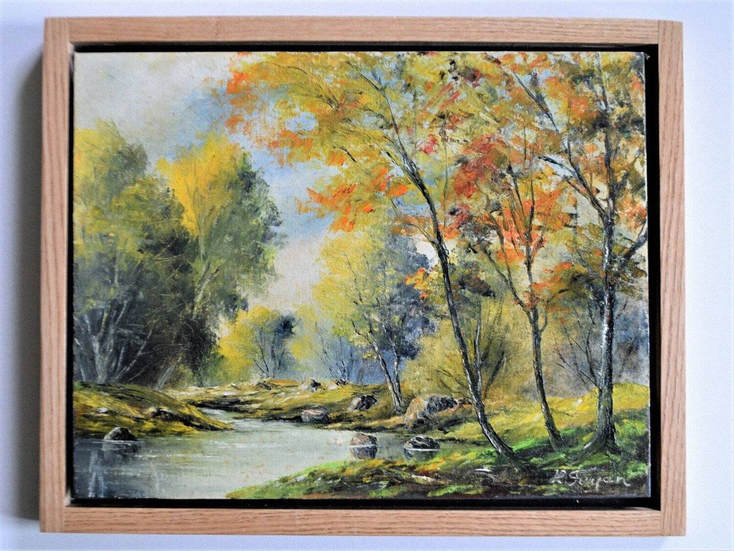 Oil on Board, Solid Oak Floating Frame. 16&quot; x 20&quot; . Signed . Cat Sanctuary Fundraiser. SEE NOTE.