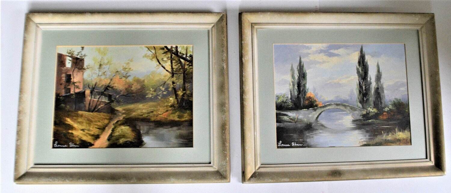 PAIR OF OILS  by L. Star.  23&quot; x 20&quot; . Cat Sanctuary Fundraiser.