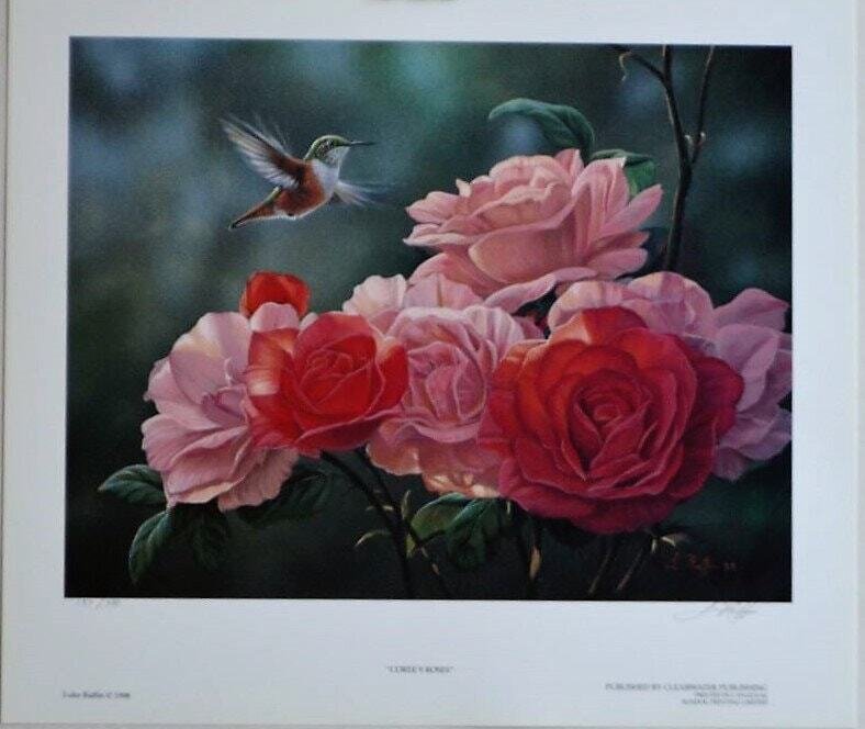 Limited Edition 137 of 390. Stored Correctly. Canadian Artist, Luke Raffin  &quot;Coree&#39;s Roses&quot;