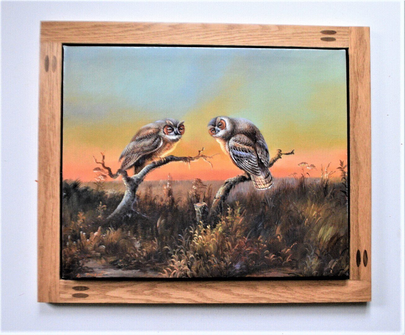 Oil on Canvas, Solid Oak Floating Frame. 27&quot; x 22&quot; Framed Size. Signed . SEE NOTE.
