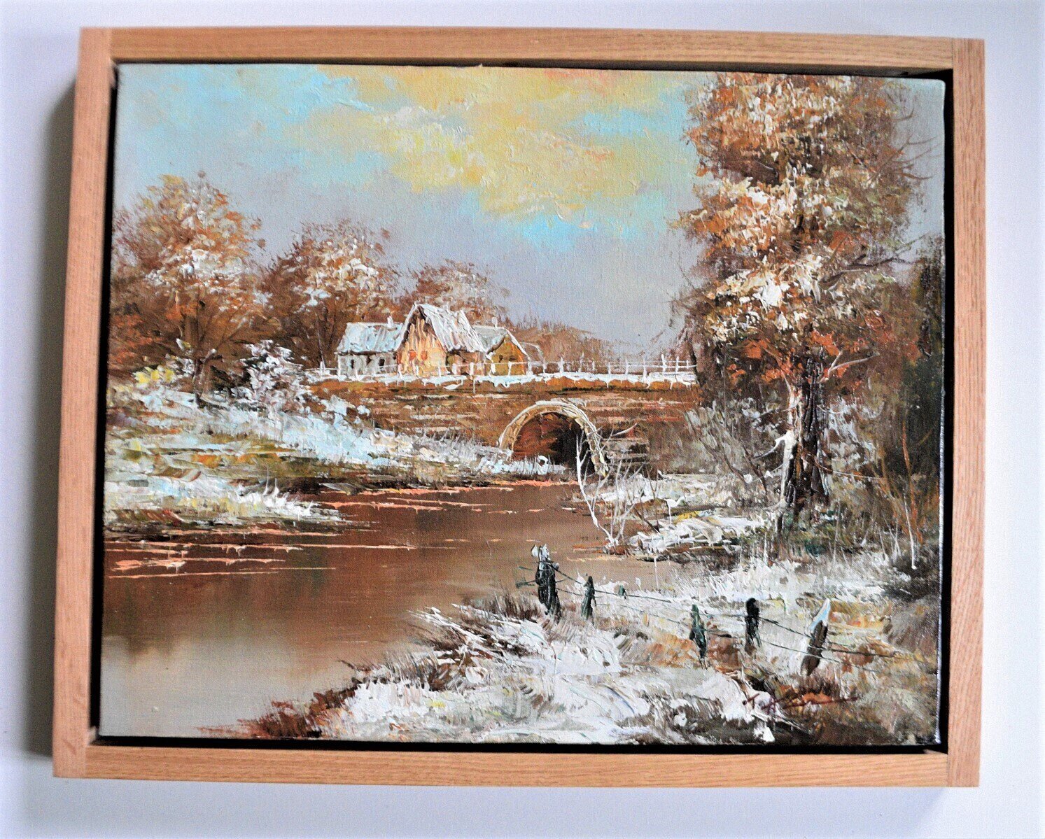 Oil on Canvas, Solid Oak Floating Frame. 22&quot; x 18&quot; Framed Size. Signed . Cat Sanctuary Fundraiser.