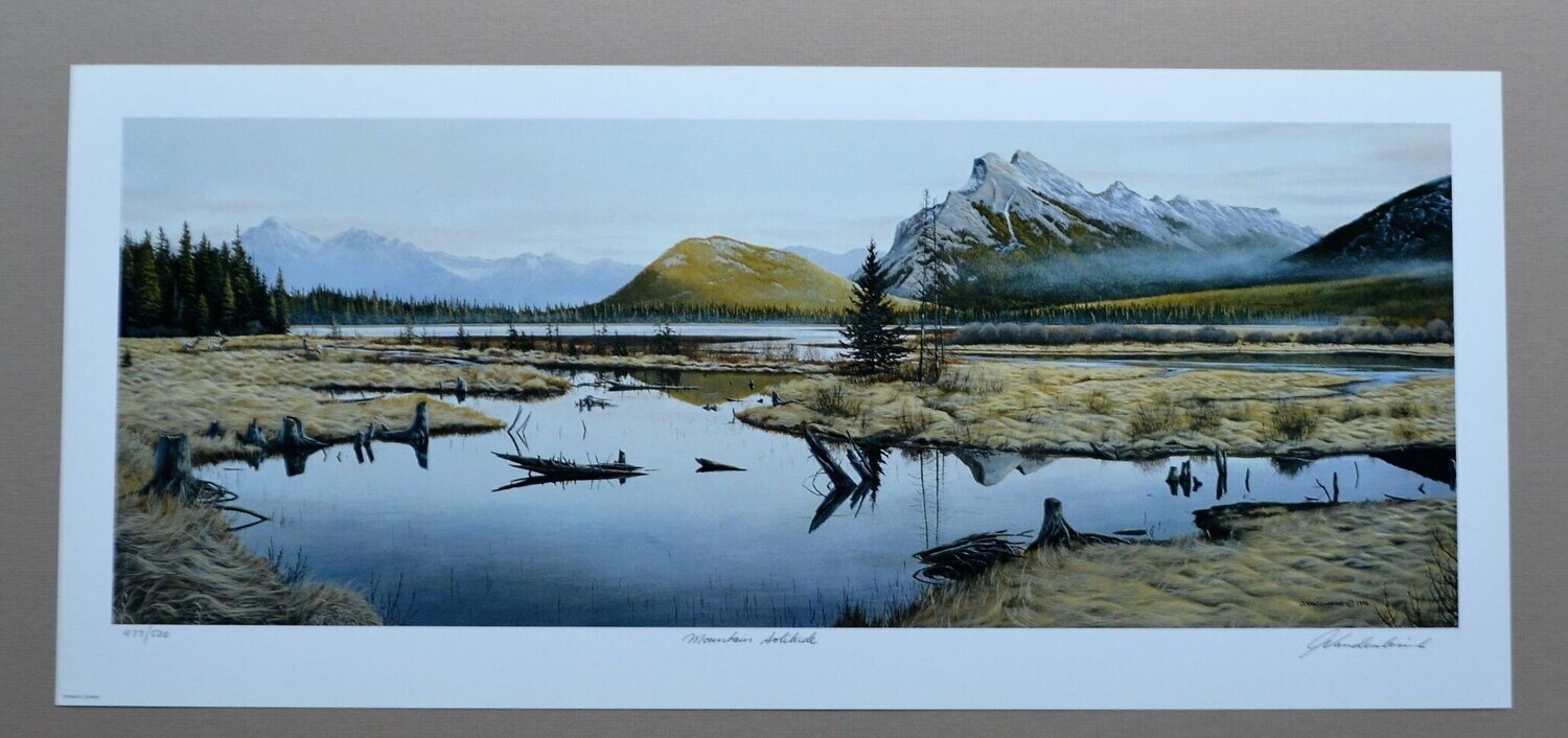 J Vandenbrink . 477 of 500. &quot;Mountain Solitude.&quot; Never Framed or Matted, Stored Correctly.