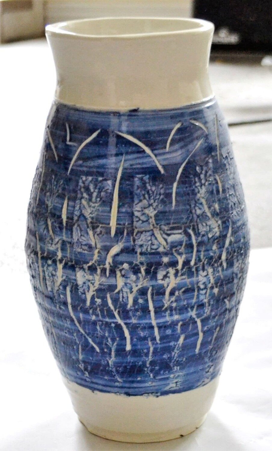 Hand Made on Wheel, Signed by me.  Pottery Vase, Porcelain. Heavy.
