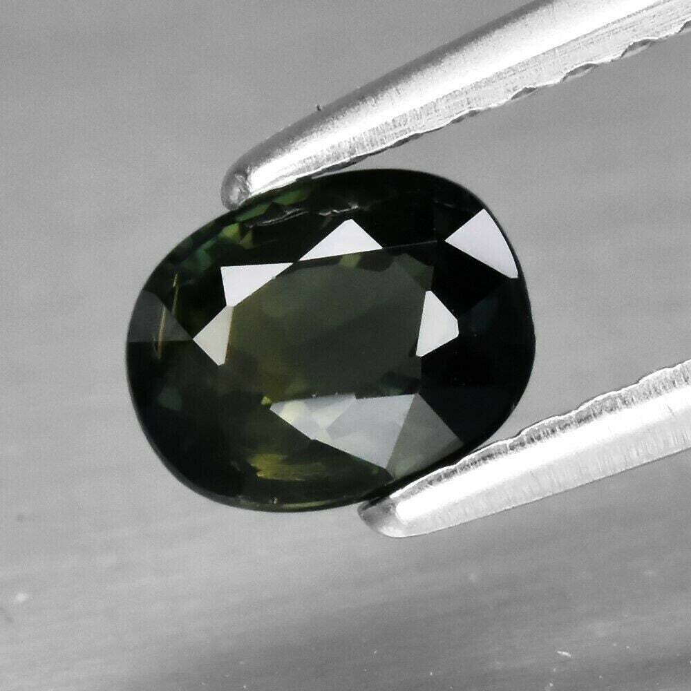 Sapphire, Bluish Green. Approx.  .7cwt.  Natural Earth Mined. 5.6x4.3x2.8mm. Unheated. See Video
