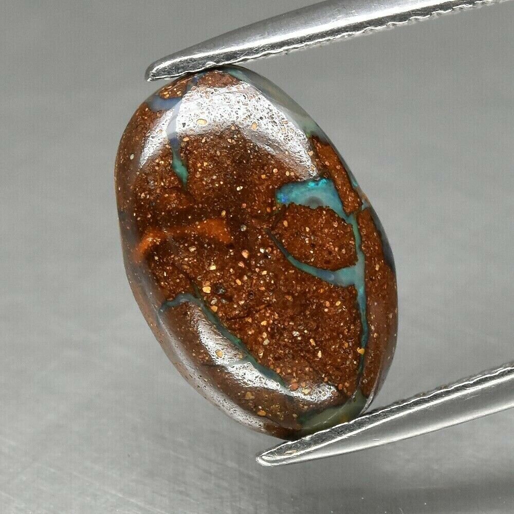 Australian Boulder Opal Approx. 5cwt.  Earth Mined. 14.2x9.4x4.3 mm.  Unheated. From Winton Area. See Video