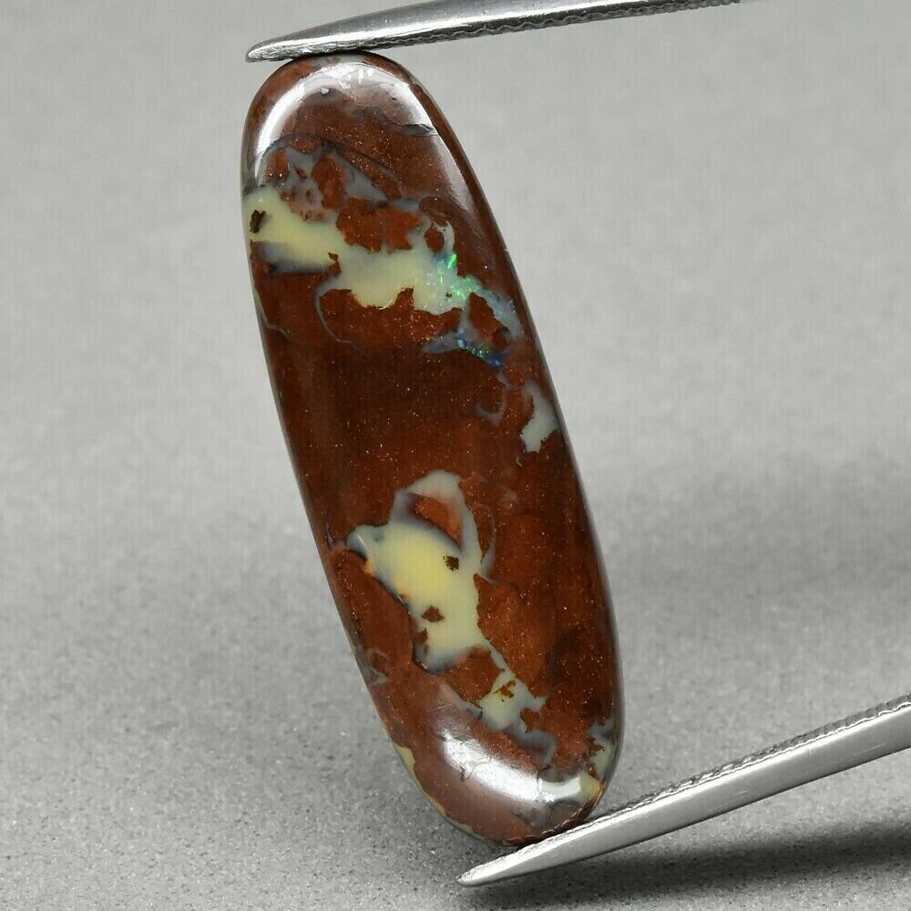 Australian Boulder Opal Approx. 16.6cwt. Natural Earth Mined. 31.3x10.4x4.7mm.  Unheated. From Winton Area