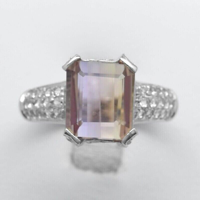 Ring Size 6. Ametrine   4 cwt. Natural Earth Mined .  February Birthday. See Video