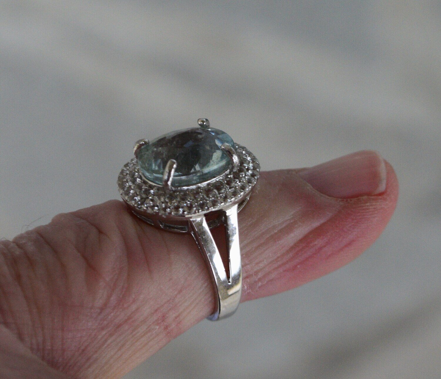 Ring Size 7. Aquamarine  Approx 6cwt cwt. Natural Earth Mined .  March Birthday
