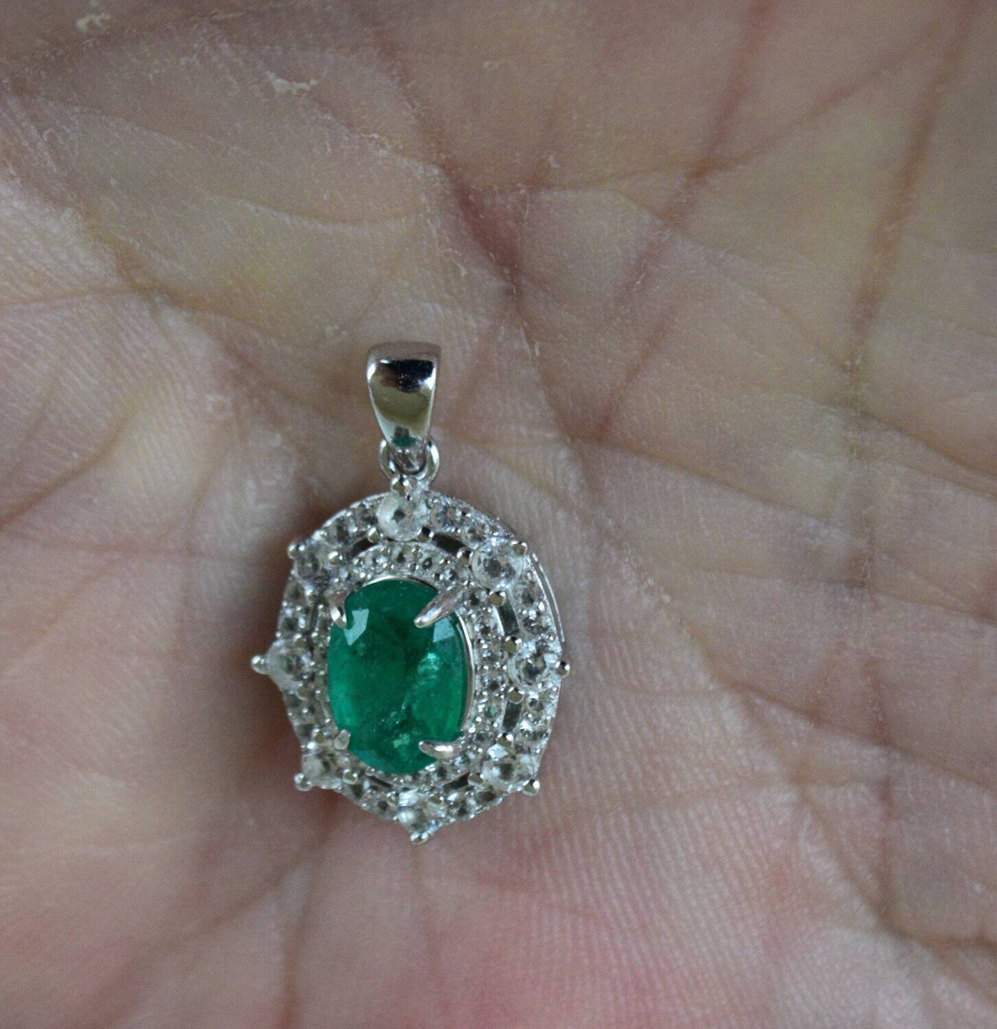 Emerald Pendant with approx  1cwt Emerald. Earth Mined. Why Settle for Imitations? May Birthday