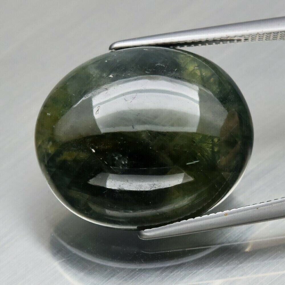 Blue Green Sapphire Cabochon. 19.8 cwt Earth Mined . September Birthday. See Video