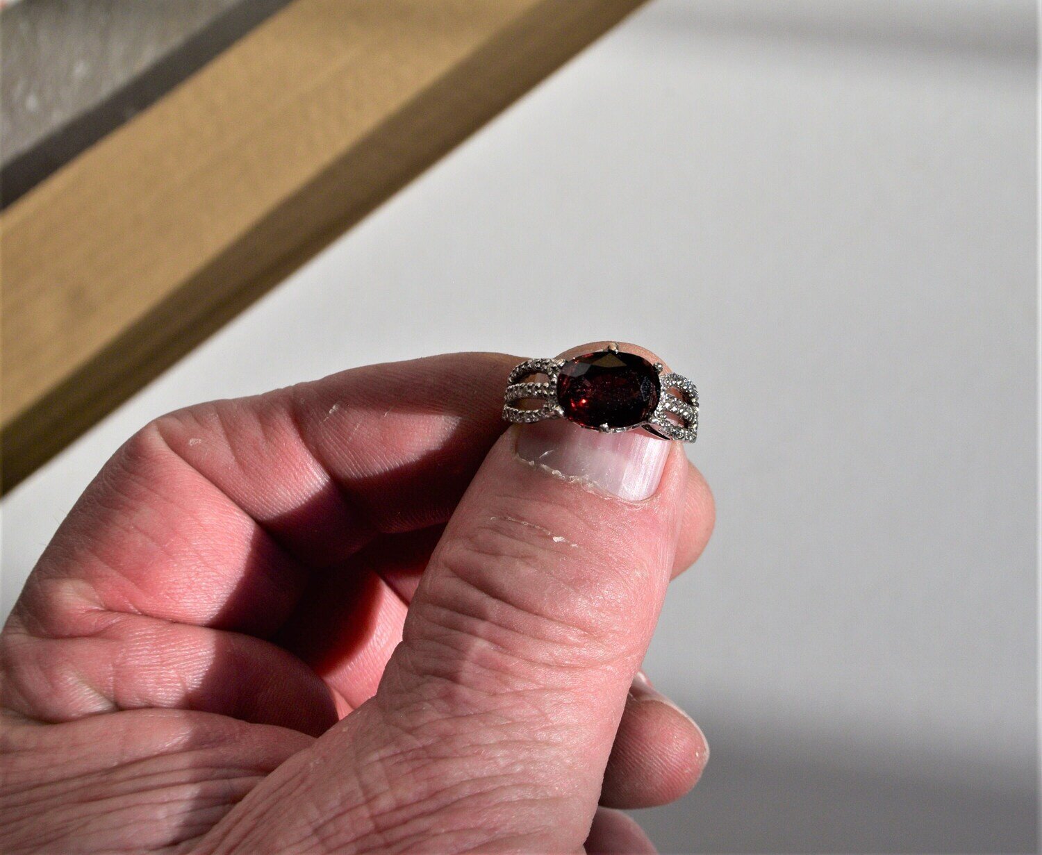 Size 9 Ring. Orange Topaz Ring .Earth Mined . November Birthday,