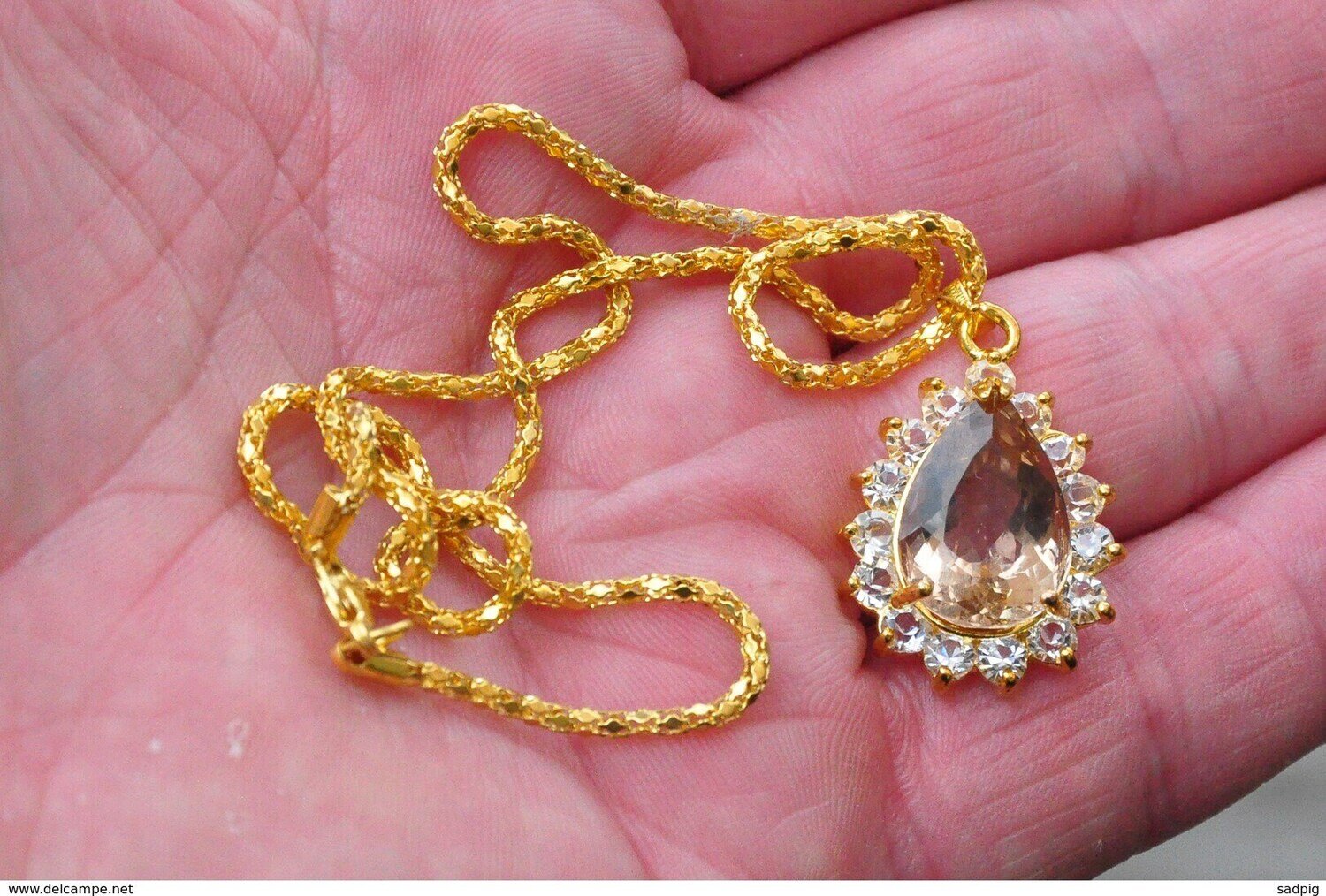 12  cwt Topaz Pendant, Gold Plated Setting . Earth Mined . November Birthday.