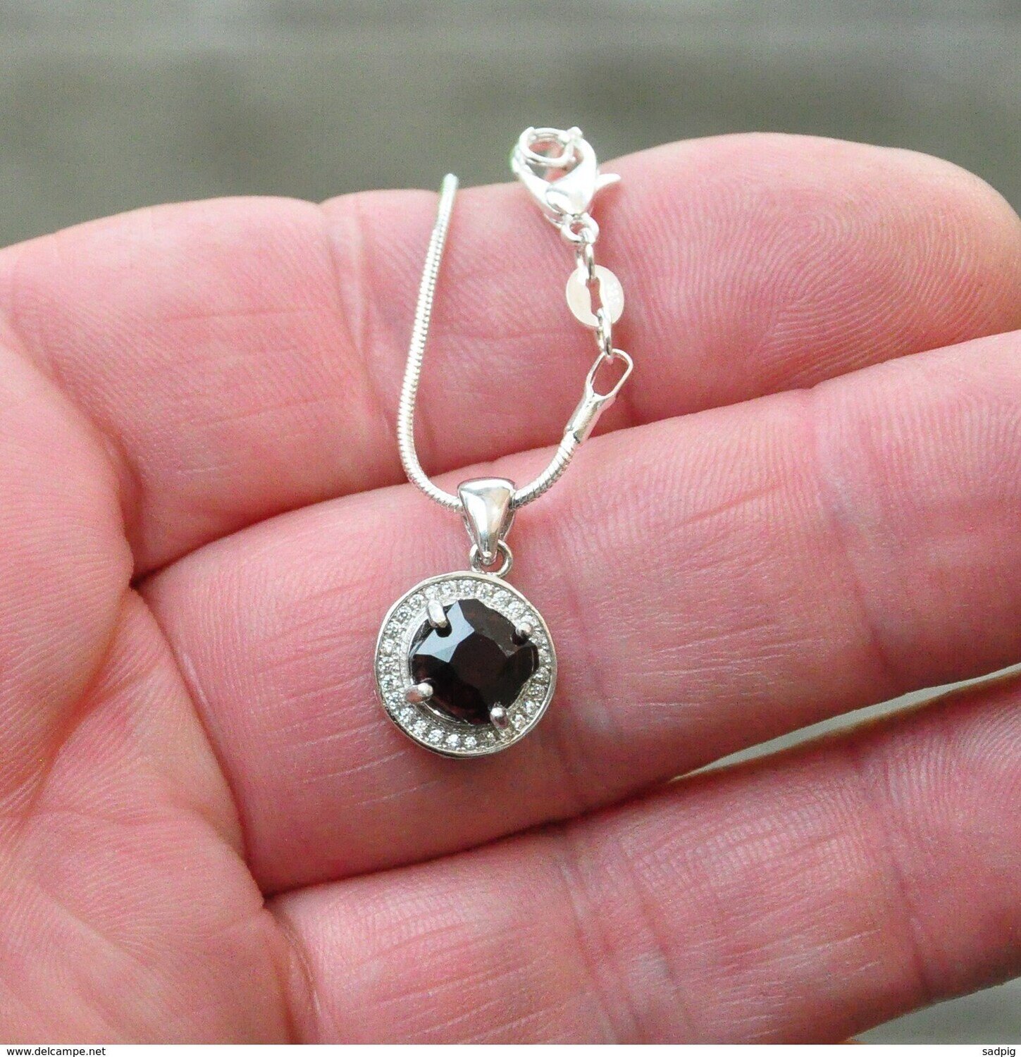 Spinel Pendant, Tarnish Resistant Coated Setting . Earth Mined .