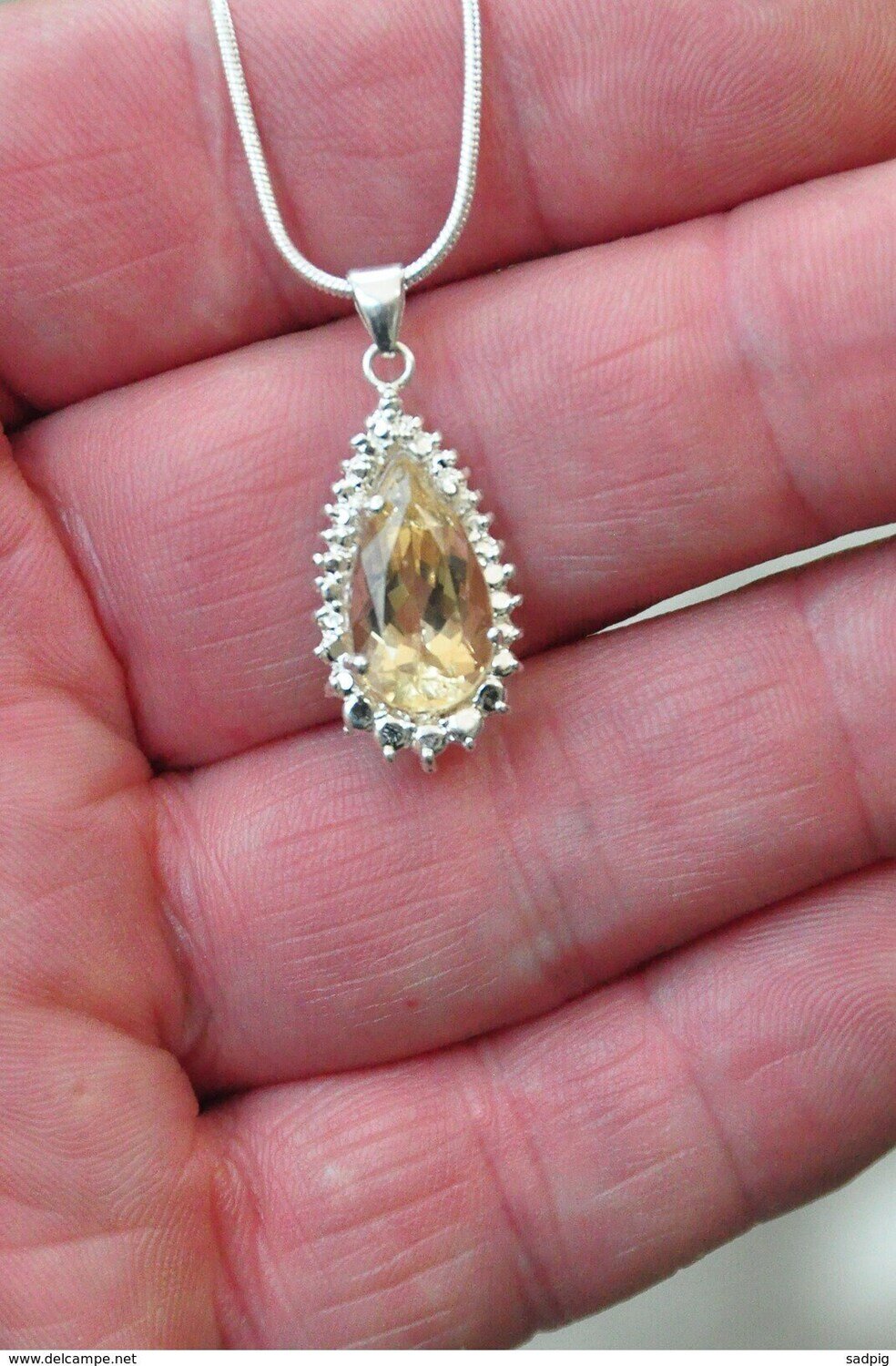 Beryl Pendant, Tarnish Resistant Coated Setting .Stone approx. 5cwt.